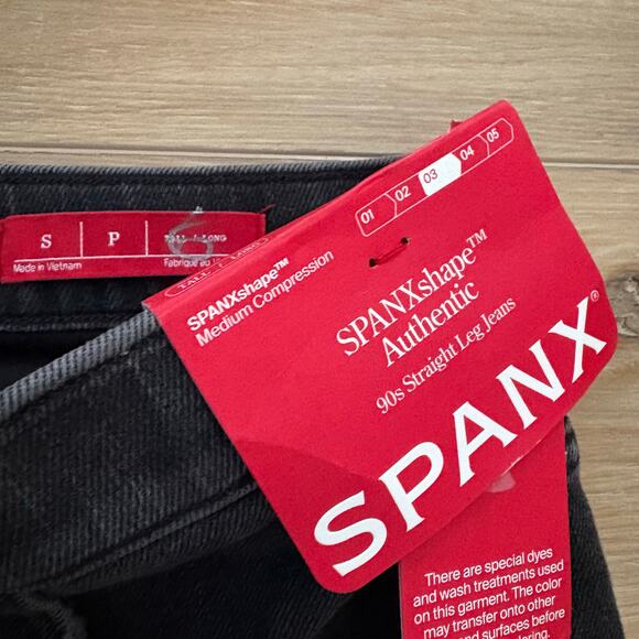 SPANXshape Authentic 360 90s Straight Leg Ankle Jeans Black S Tall - Picture 2 of 13